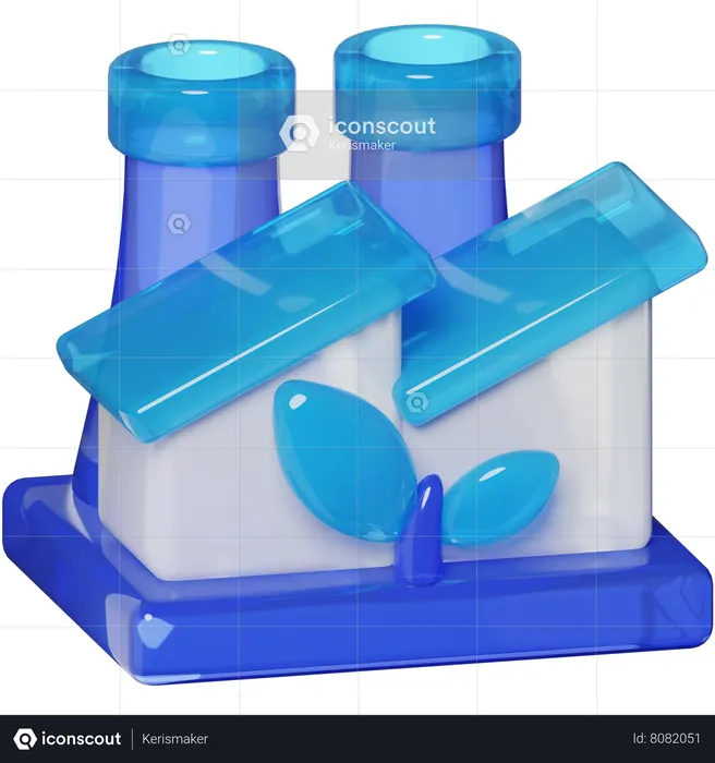 Fábrica ecológica  3D Icon