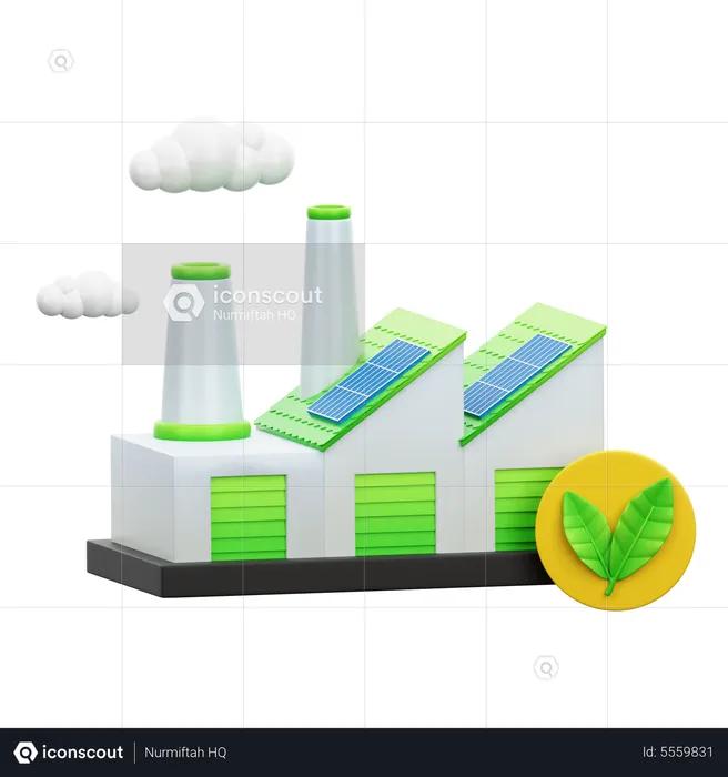 Eco Factory  3D Icon