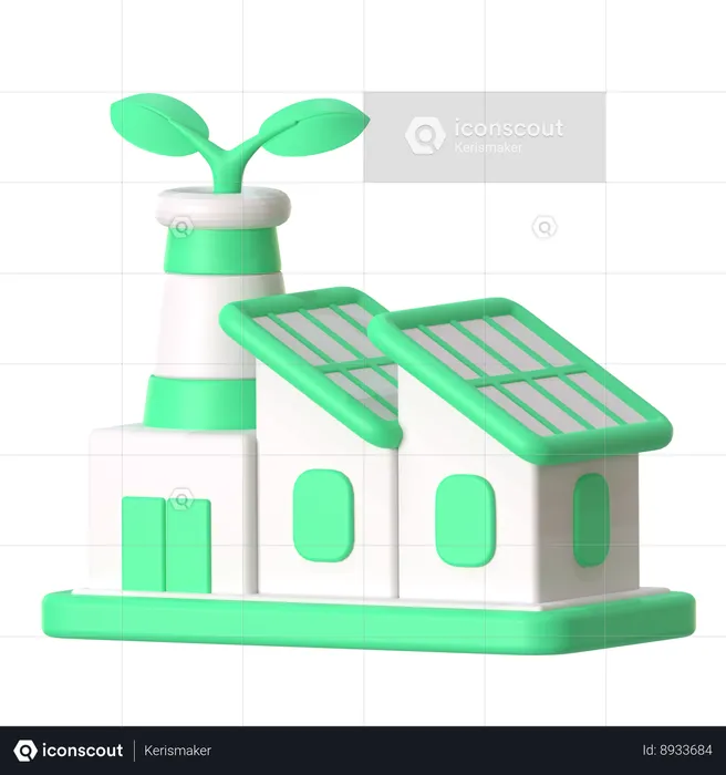 Eco Factory  3D Icon