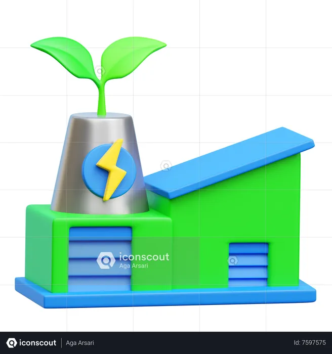 Eco Factory  3D Icon