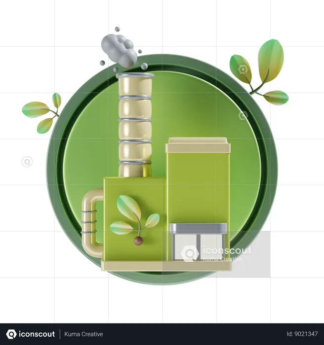 Eco Factory  3D Icon