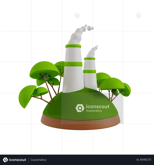 Eco Factory  3D Icon