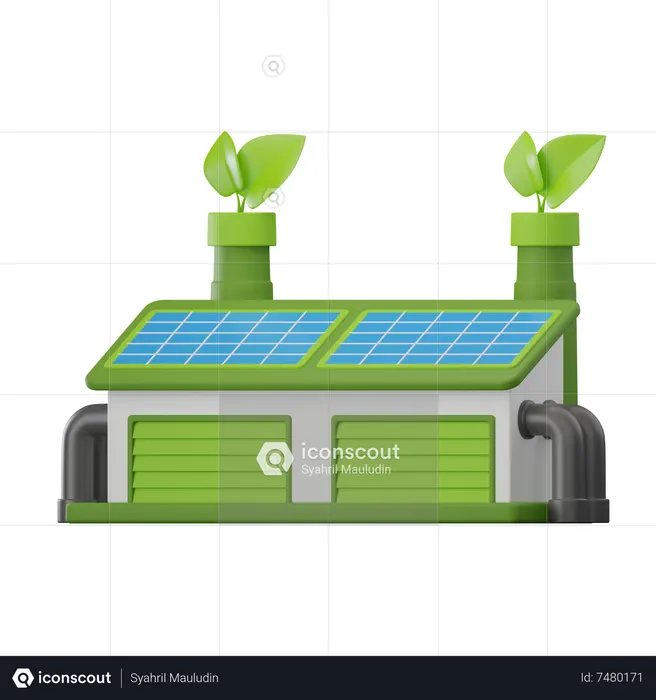 Eco Factory  3D Icon