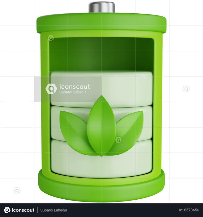 Eco Friendly Battery  3D Icon