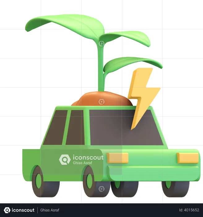 Eco friendly car  3D Illustration
