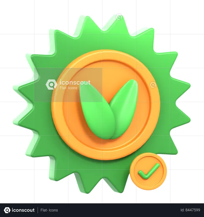 Eco-Friendly Certification  3D Icon