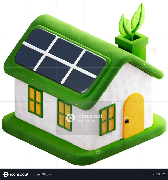 Eco House  3D Icon
