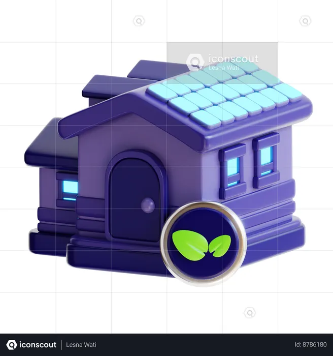 Eco House  3D Icon