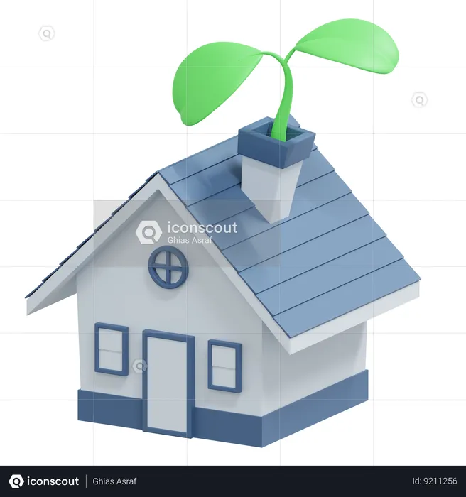 Eco House  3D Icon