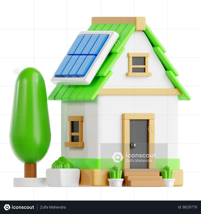 Eco House  3D Icon
