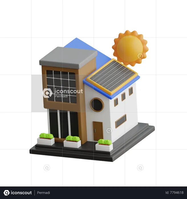 Eco House  3D Icon