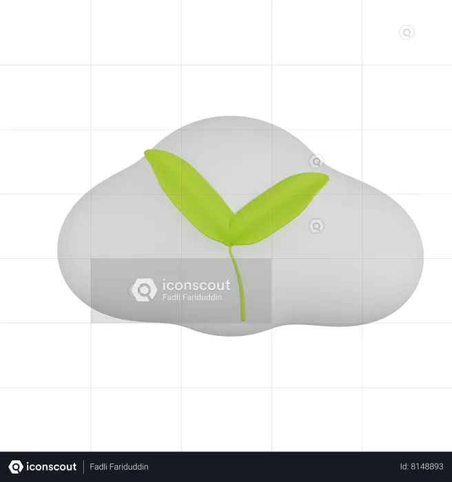 Nube ecológica  3D Icon