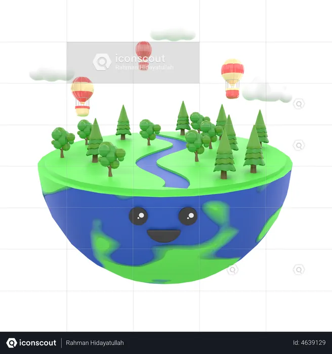 Eco Planet  3D Illustration