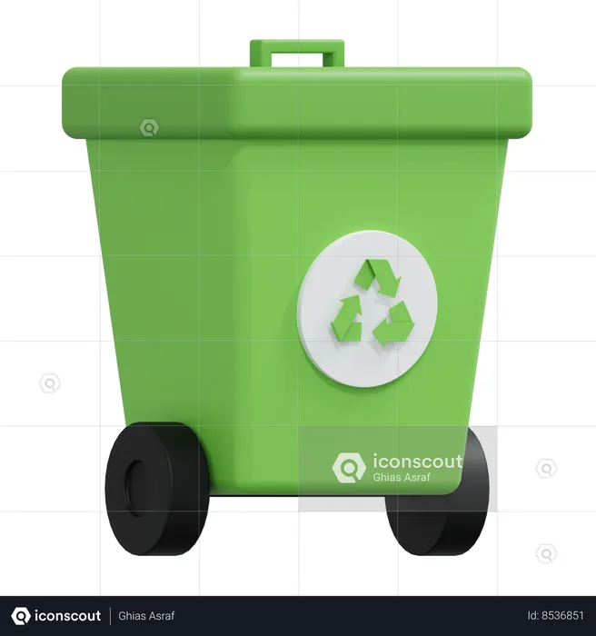 Eco Recycle Bin  3D Icon