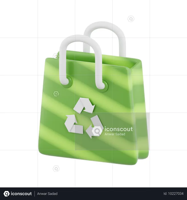 Sacola de compras ecológica  3D Icon