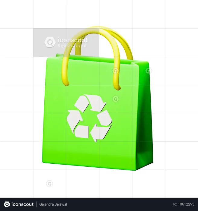 Sacola de compras ecológica  3D Icon