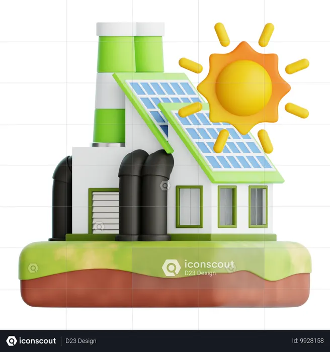 Usine écologique  3D Icon