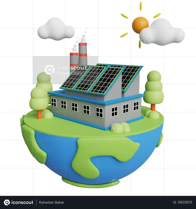 Usine écologique  3D Icon