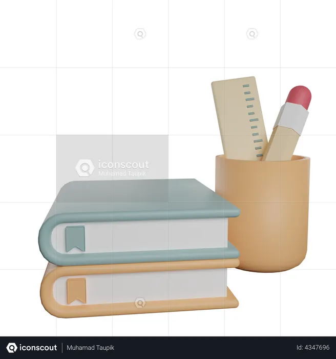 Équipement scolaire  3D Illustration