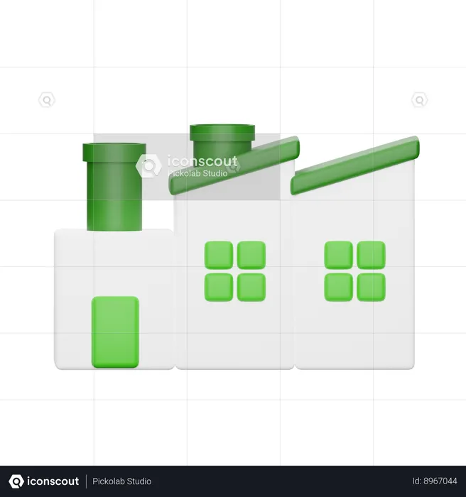 Fábrica de ecologia  3D Icon