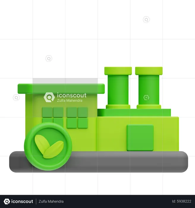 Fábrica de ecologia  3D Icon