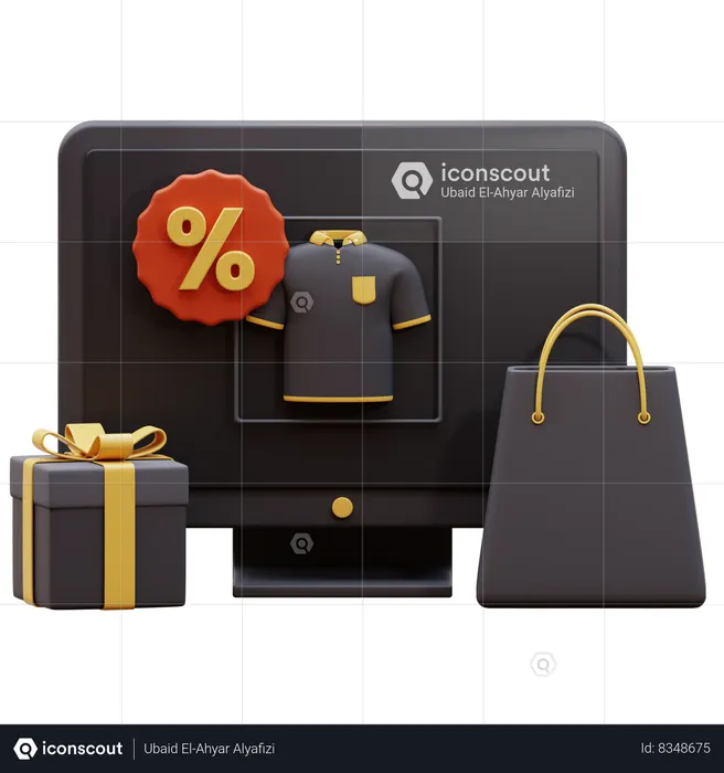 Ecommerce Desktop  3D Icon