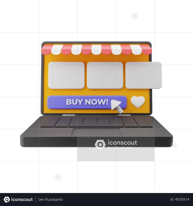 Ecommerce site  3D Illustration