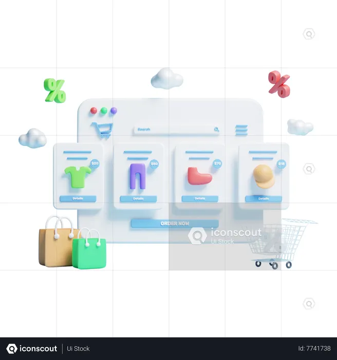 Ecommerce website  3D Icon
