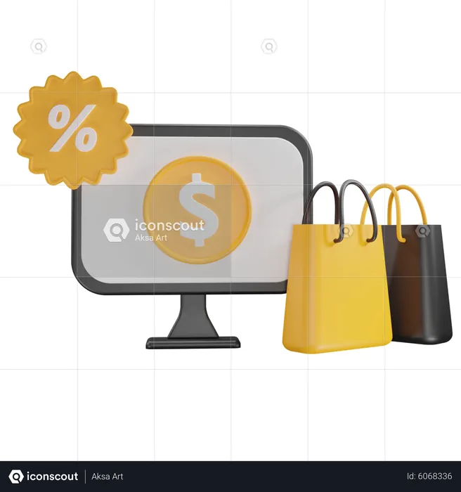 Ecommerce Website Discount  3D Icon