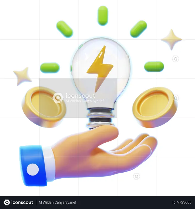 Economia de energia  3D Icon