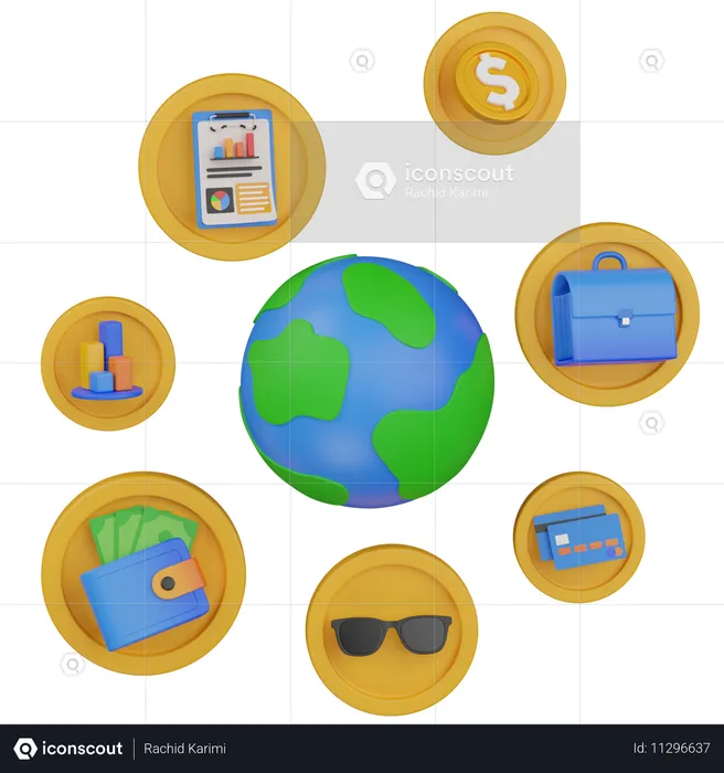 Economia global  3D Icon