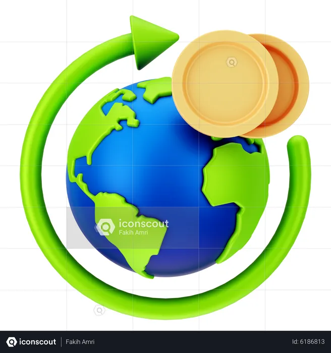 Economia global  3D Icon