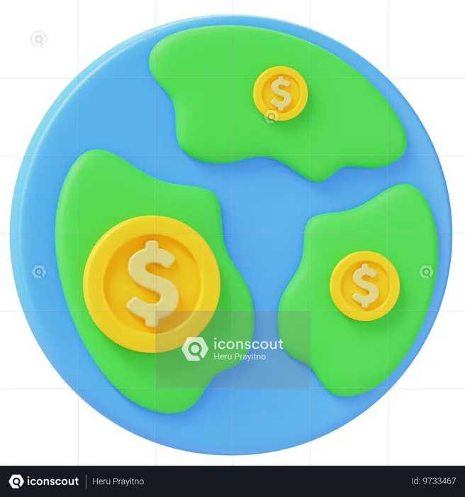 Economía mundial  3D Icon