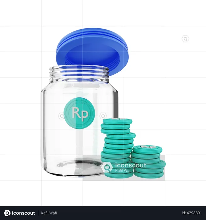 Sauver Rupiah  3D Illustration