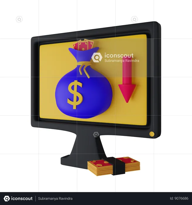 Economy Fall  3D Icon