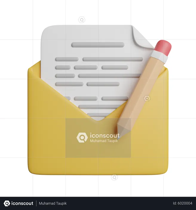 Écrire un courrier  3D Icon