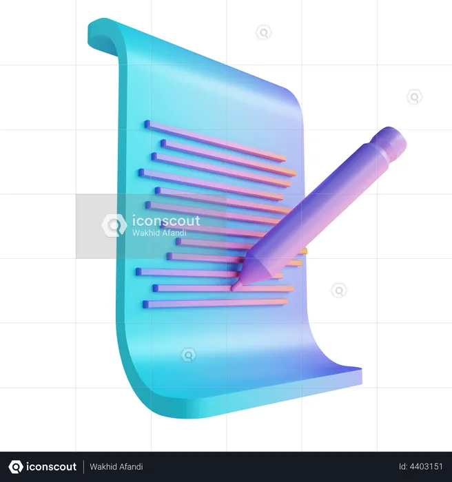 Écrire une note  3D Illustration