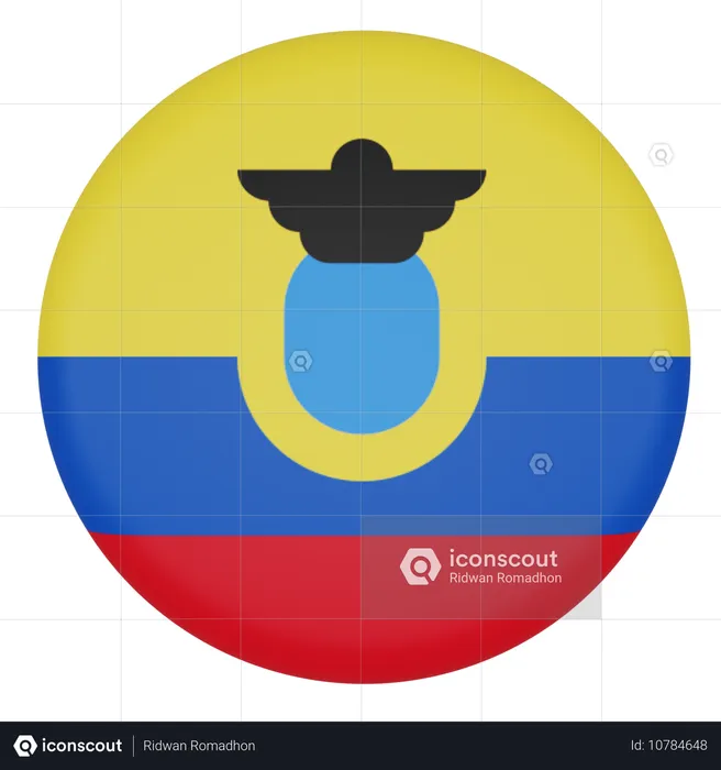 Ecuador Flag 3D Icon