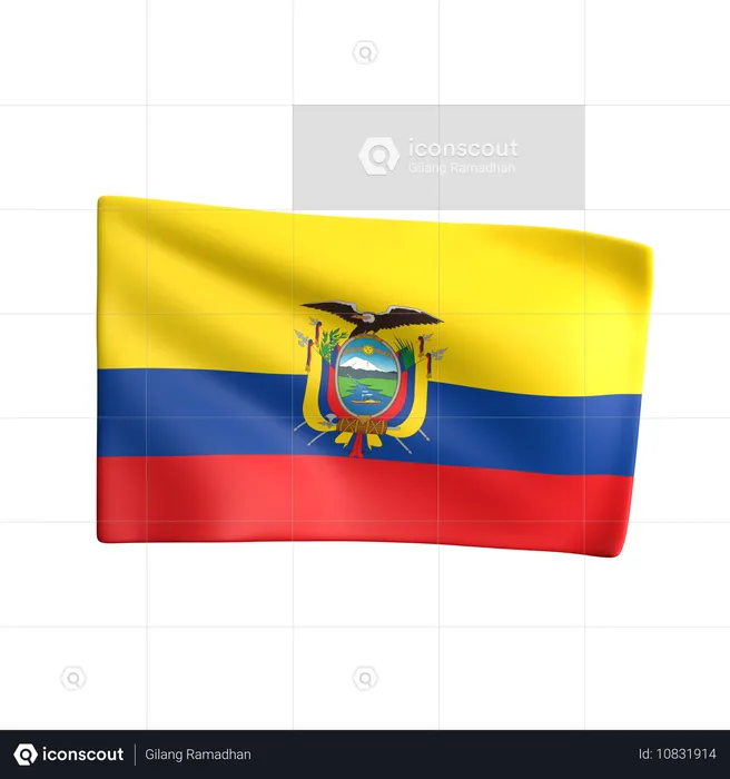 Ecuador Flag 3D Icon