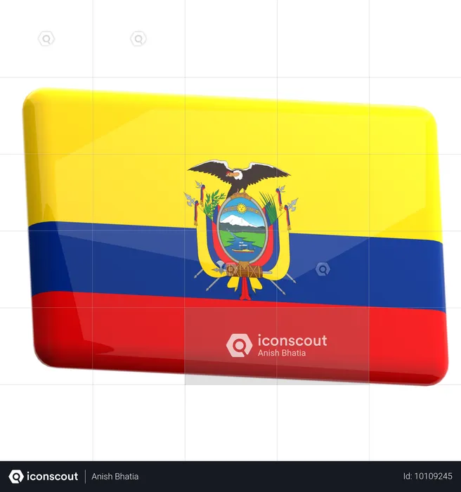 Ecuador Flag 3D Icon