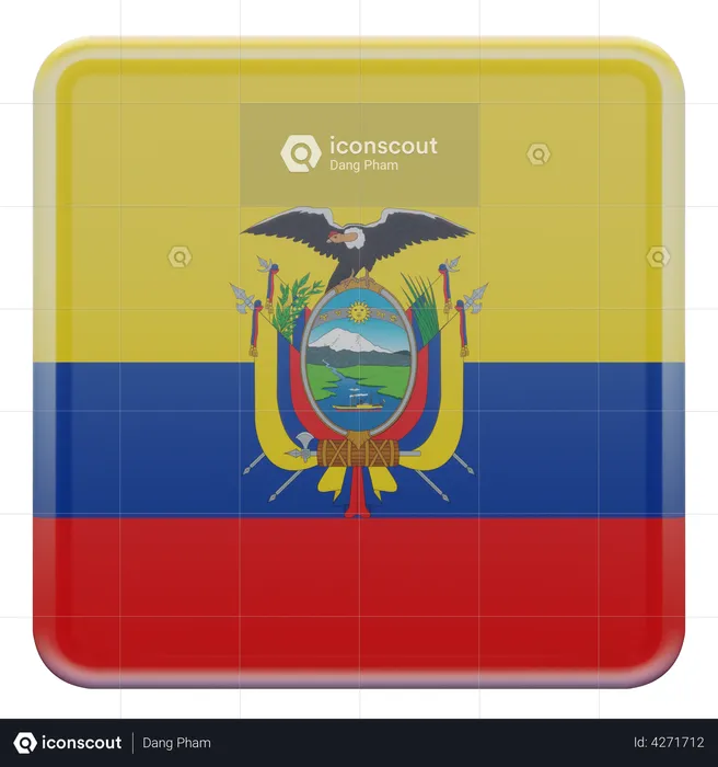 Ecuador Flag Flag 3D Illustration