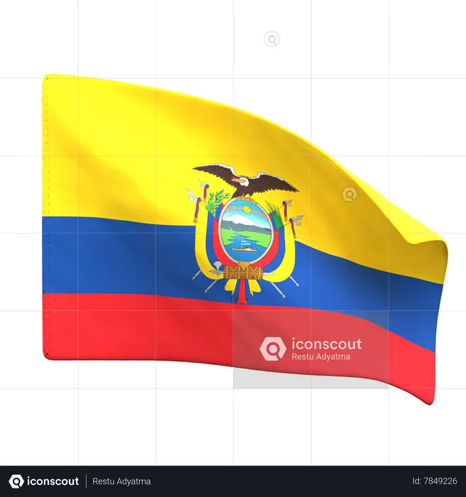 Ecuador Flag Flag 3D Icon