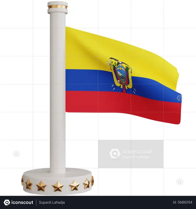 Ecuador National Flag Flag 3D Icon
