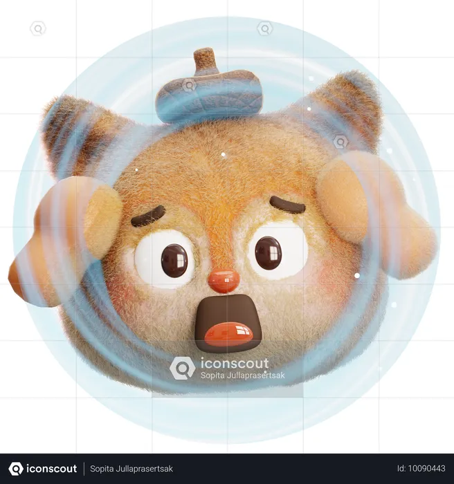 Surprise d'écureuil Emoji 3D Icon