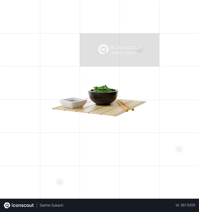 Edamame  3D Illustration