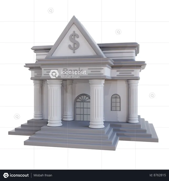 Edificio del banco  3D Icon