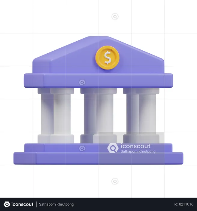 Prédio do banco  3D Icon