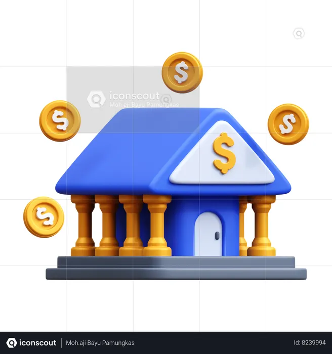 Prédio do banco  3D Icon