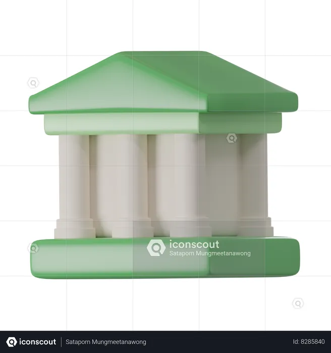 Edificio del banco  3D Icon