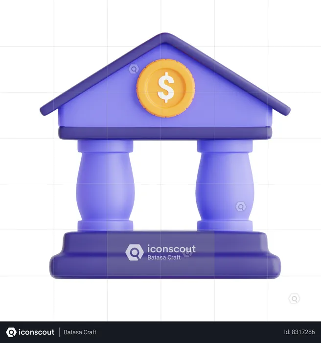 Prédio do banco  3D Icon